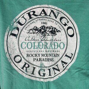 Durango Original Long Sleeve Shirt S Green Colorado 1881 Logo Outdoor Adventure